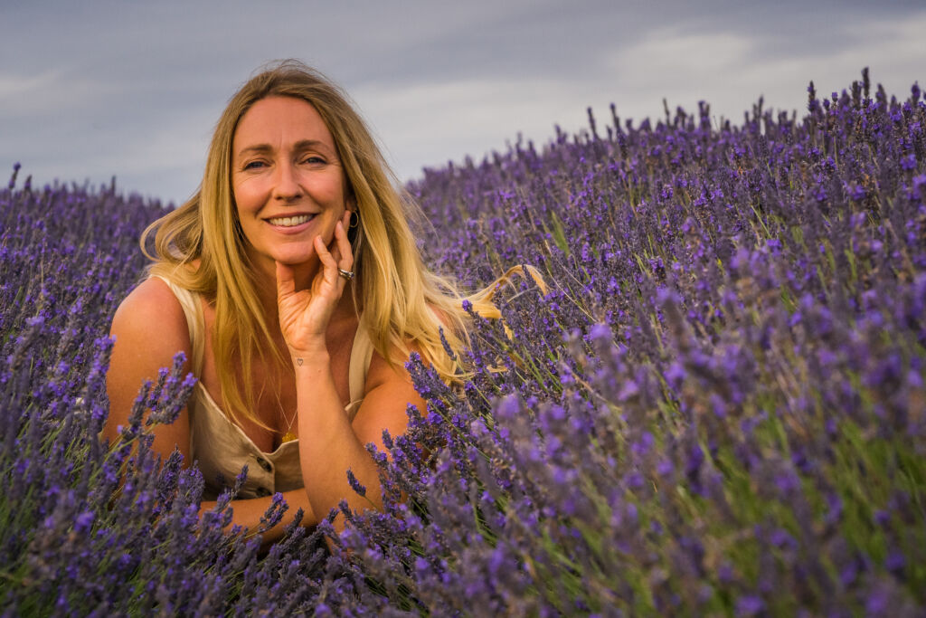 Yoga at the Lavender fields in London, United Kingdom